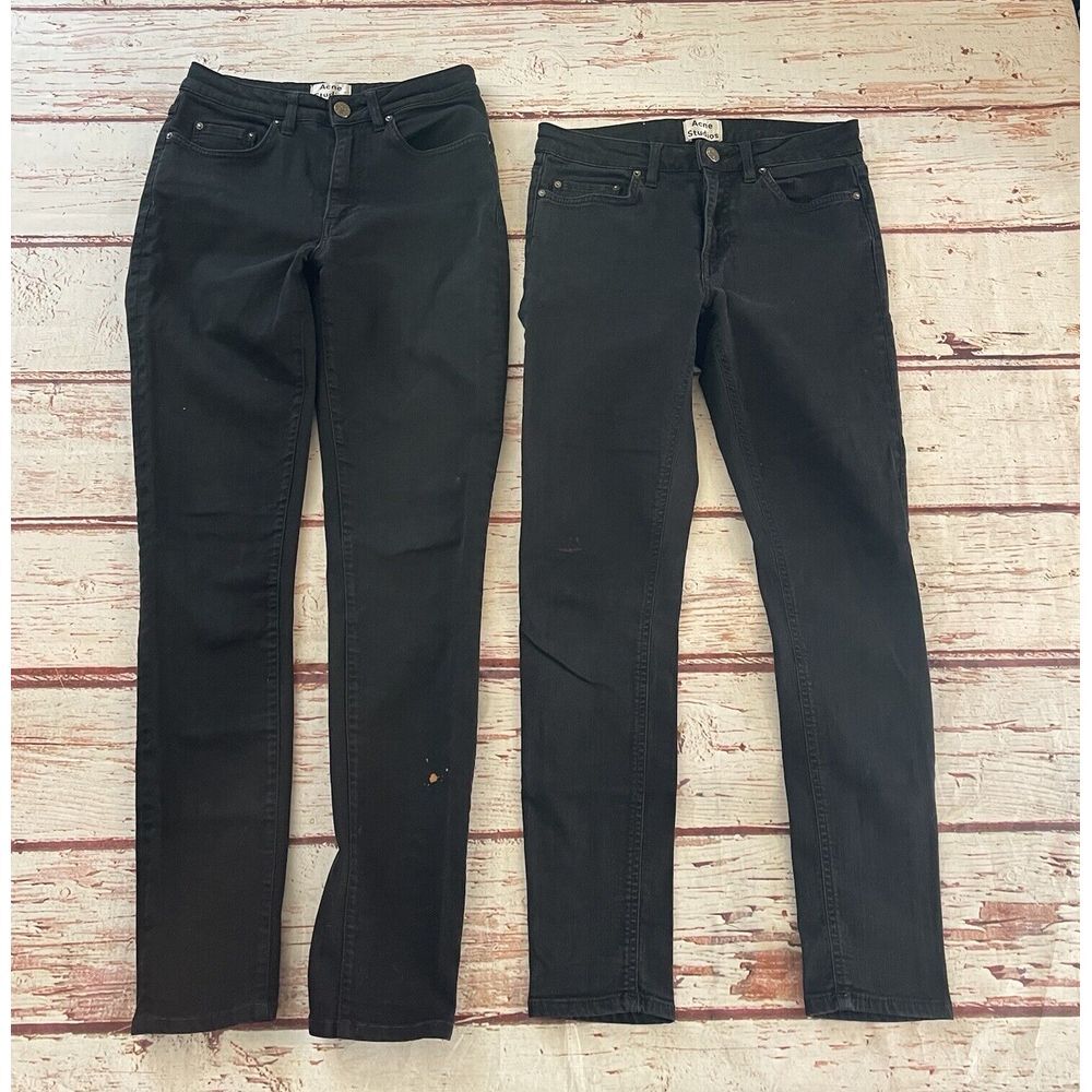 Acne Studios Skin 5 Used Black Skinny Women's size W28 Lot of 2